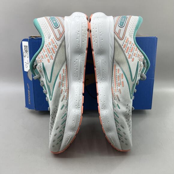 Brooks Glycerin 20 Running Shoes Women Size 10 D Wide White Teal Comfort Sneaker - Picture 6 of 9